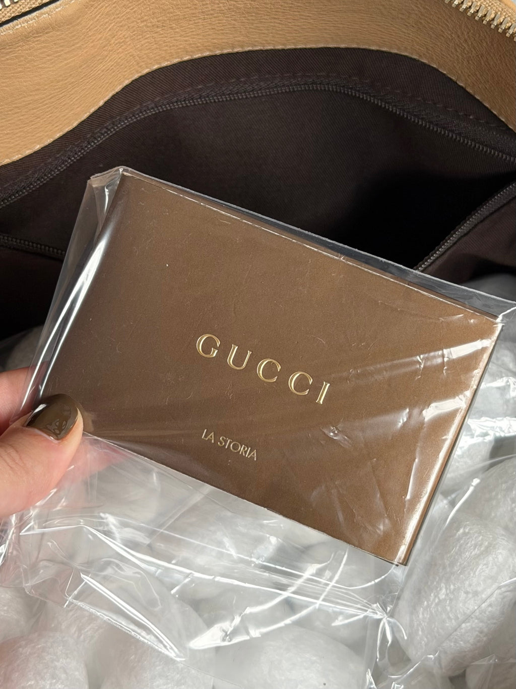 GUCCI GG Canvas Tote Bag Brown