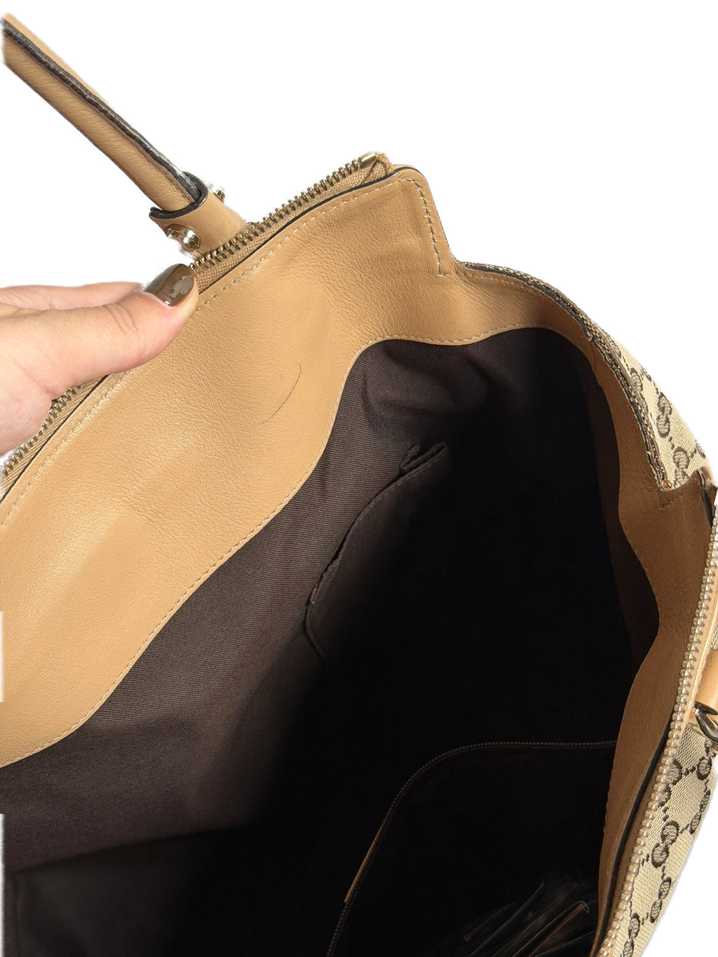 GUCCI GG Canvas Tote Bag Brown
