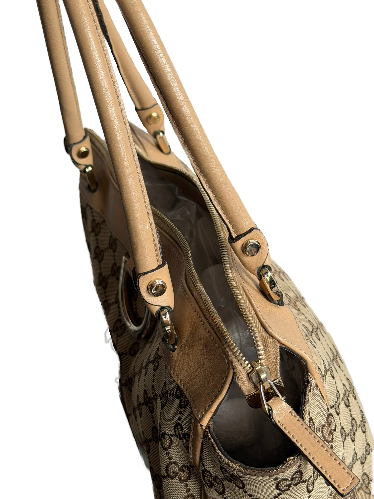 GUCCI GG Canvas Tote Bag Brown