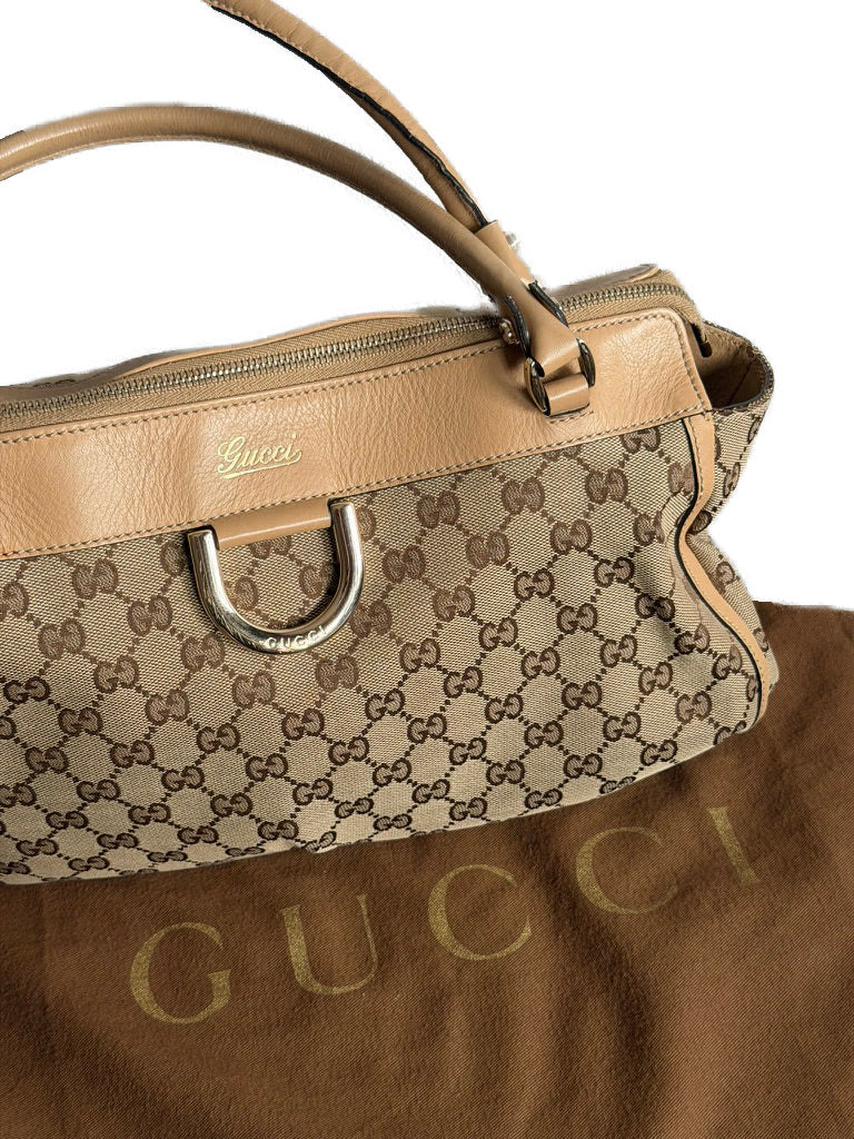 GUCCI GG Canvas Tote Bag Brown