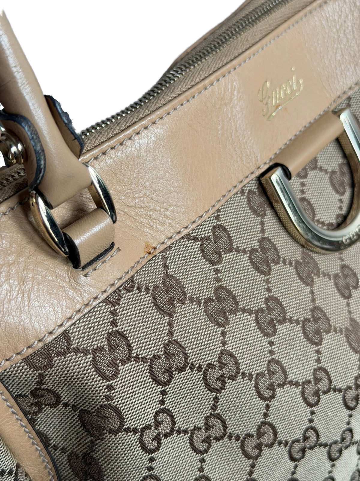GUCCI GG Canvas Tote Bag Brown