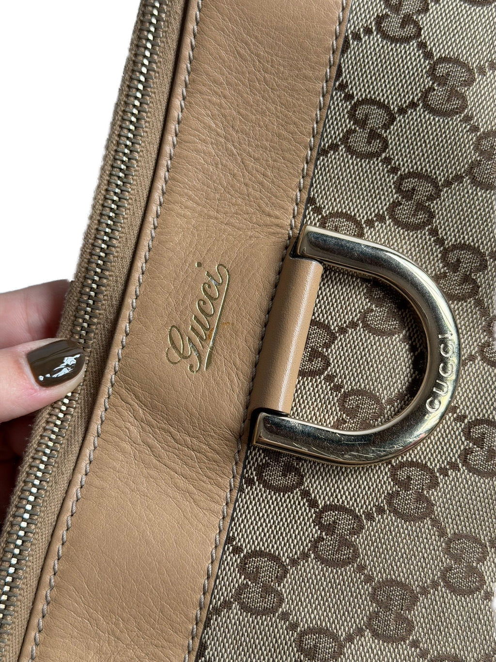 GUCCI GG Canvas Tote Bag Brown