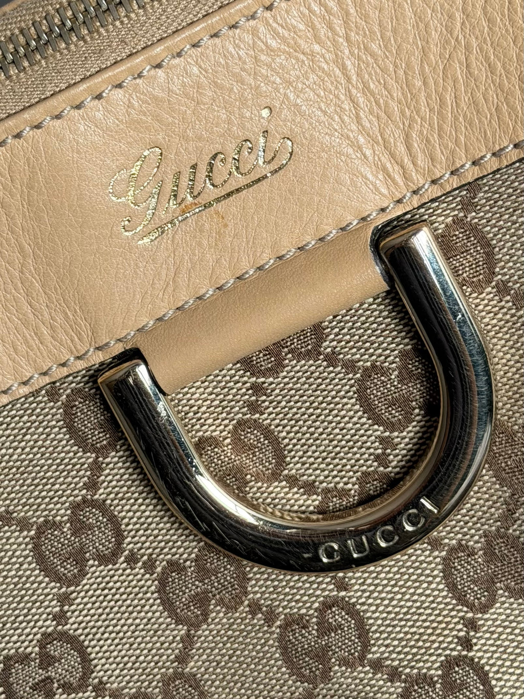 GUCCI GG Canvas Tote Bag Brown