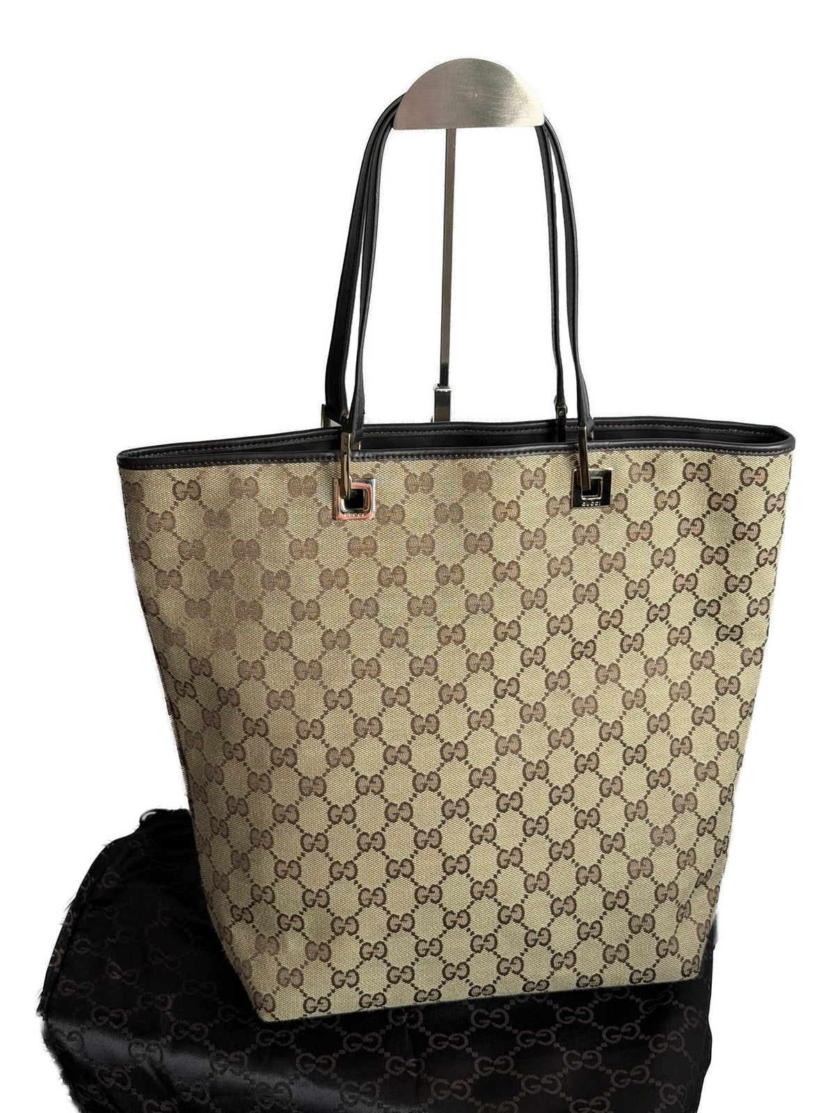 GUCCI GG Canvas Beige Tote Bag