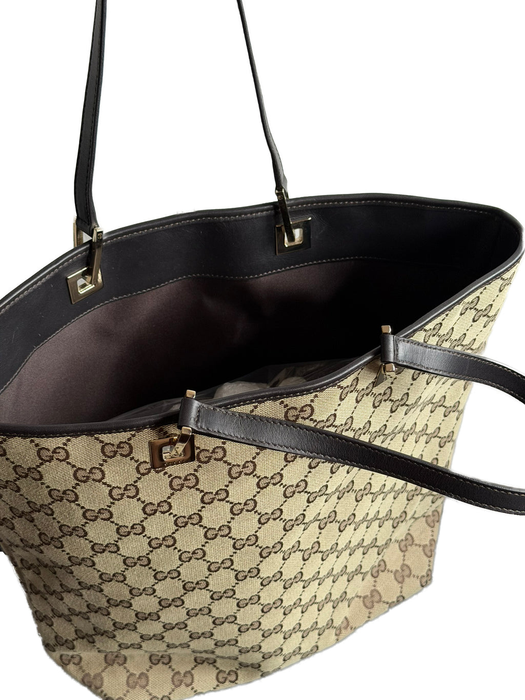GUCCI GG Canvas Beige Tote Bag