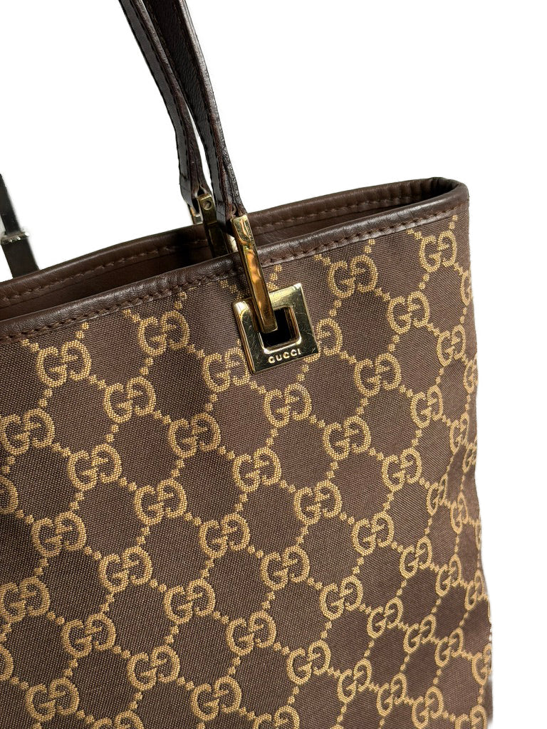GUCCI GG Canvas Mini Tote Brown